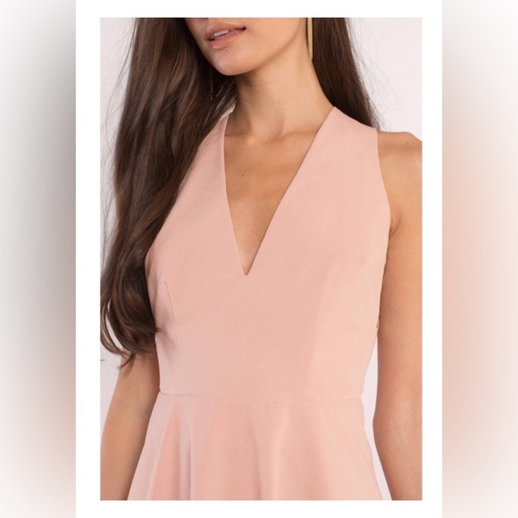 NWT Tobi Andie Blush Pink Pastel Peach Mini Skater Open Cutout Back Dress Large - Picture 5 of 15